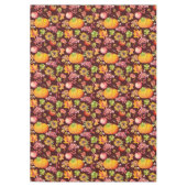 感謝祭の秋のカボチャのサンフラワーでバーガンディ テーブルクロス (正面)