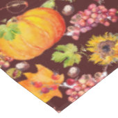 感謝祭の秋のカボチャのサンフラワーでバーガンディ テーブルクロス (アングル)