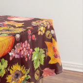 感謝祭の秋のカボチャのサンフラワーでバーガンディ テーブルクロス (インサイチュ)