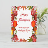 感謝祭の秋のカボチャ メープルの葉 ハッピーサンクスギビング シーズンカード (スタンド正面)