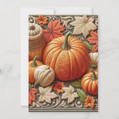 感謝祭の秋のカボチャ 夕食の招待 招待状 (裏面)