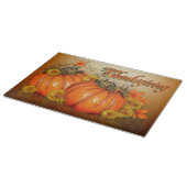 感謝祭の秋のテーマガラス板 カッティングボード (角)