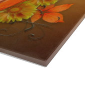 感謝祭の秋のテーマガラス板 カッティングボード (角)