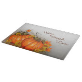 感謝祭の秋のテーマガラス板 カッティングボード (角)