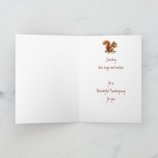 感謝祭の秋のリースウレンバードグランマ シーズンカード (内部)