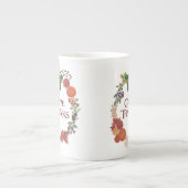 感謝祭の秋のリースカスタマイズ ボーンチャイナマグカップ (正面)