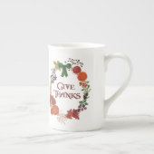 感謝祭の秋のリースカスタマイズ ボーンチャイナマグカップ (右)