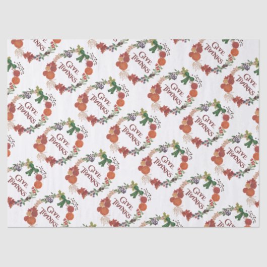 感謝祭の秋のリースカスタマイズ 薄葉紙 (正面)