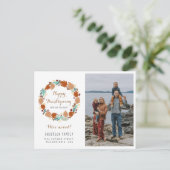 感謝祭の秋のリースホリデームービングフォト 案内ポストカード (スタンド正面)