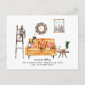 感謝祭の秋の七面鳥の引っ越し発表 ポストカード (正面)