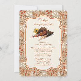 感謝祭の秋の収穫秋の葉 招待状