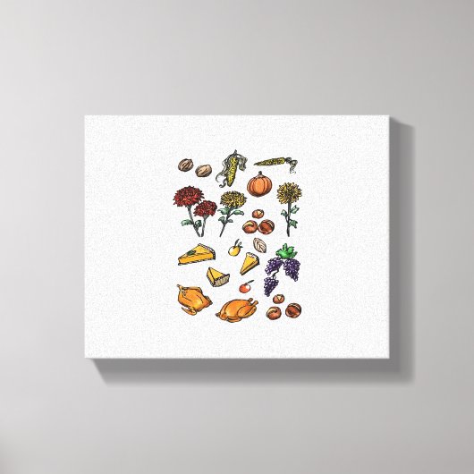 感謝祭の秋の属性クラシックTシャツ キャンバスプリント (正面)