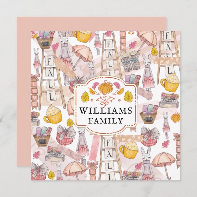 感謝祭の秋の水のカラーカパーソナライズされたード (正面/裏面)