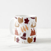 感謝祭の秋の秋の収穫パターン コーヒーマグカップ (正面左)