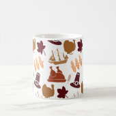 感謝祭の秋の秋の収穫パターン コーヒーマグカップ (中央)
