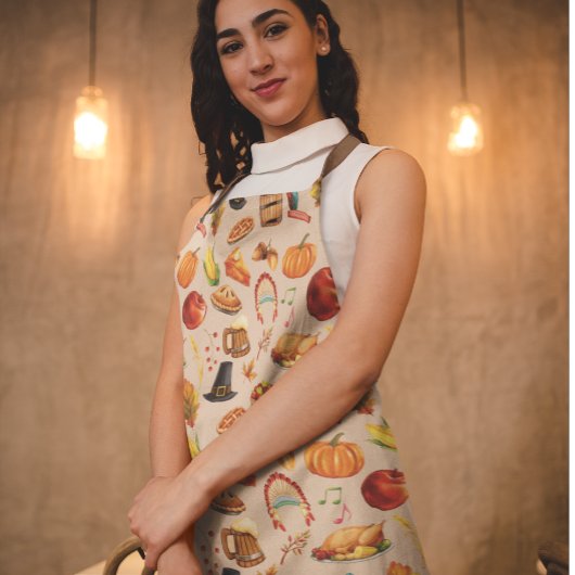 感謝祭の秋の秋ターキーディナー エプロン