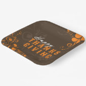 感謝祭の秋の秋デコオレンジ葉色の渦巻 ペーパープレート (傾斜あり)