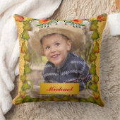 感謝祭の秋の秋メープルリーフ&ひまわり クッション (ブランケット)