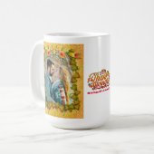 感謝祭の秋の秋メープルリーフ&ひまわり コーヒーマグカップ (正面左)