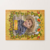 感謝祭の秋の秋メープルリーフ&ひまわり ジグソーパズル (横)