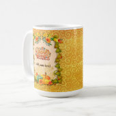 感謝祭の秋の秋メープル葉ズとカボチャ コーヒーマグカップ (正面左)