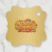 感謝祭の秋の秋メープル葉ズとカボチャ フェイバータグ (裏面)