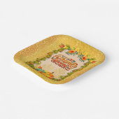 感謝祭の秋の秋メープル葉ズとカボチャ ペーパープレート (傾斜あり)