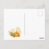 感謝祭の秋の秋メープル葉ズとカボチャ ポストカード (裏面)