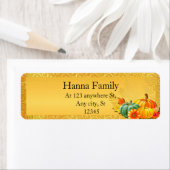 感謝祭の秋の秋メープル葉ズとカボチャ ラベル (インサイチュ)