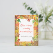 感謝祭の秋の紅葉の筆アート ポストカード (スタンド正面)