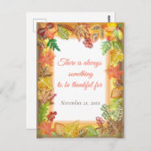 感謝祭の秋の紅葉の筆アート ポストカード (正面/裏面)