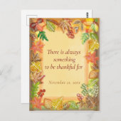 感謝祭の秋の紅葉の筆アート ポストカード (正面/裏面)