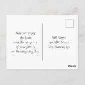 感謝祭の秋の紅葉の筆アート ポストカード (裏面)