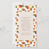 感謝祭の秋の紅葉ポップ・アートのツリー写真 シーズンカード (裏面)