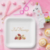 感謝祭の秋の素朴紅葉 ペーパープレート (パーティー)