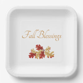 感謝祭の秋の素朴紅葉 ペーパープレート