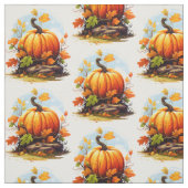 感謝祭の秋の色のカボチャ離れ、 ファブリック (見本)
