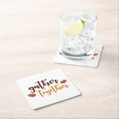 感謝祭の秋の色を集める スクエアペーパーコースター (インサイチュ)