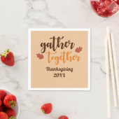 感謝祭の秋の色を集める スタンダードカクテルナプキン (インサイチュ)