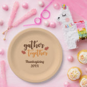 感謝祭の秋の色を集める ペーパープレート (パーティー)