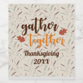 感謝祭の秋の色を集める ワインラベル (シングルラベル)