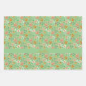 感謝祭の秋の花の黄色のパターン名 ラッピングペーパーシート (正面2)