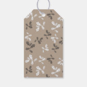 感謝祭の秋の落ち葉 ブラウン プラッド ギフトタグ (裏面)