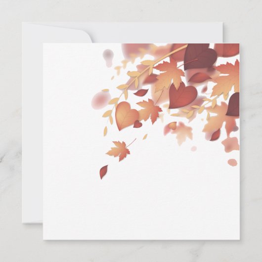 感謝祭の秋の葉のカボチャのディナーへの招待 招待状 (裏面)