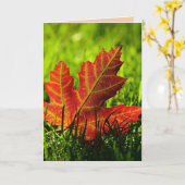 感謝祭の秋の葉のグリーティングカード カード (黄色い花)