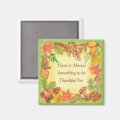 感謝祭の秋の葉のブラシアート マグネット (正面/裏面)