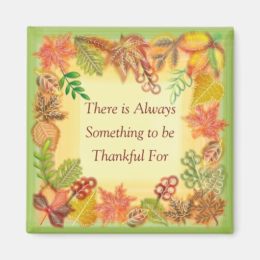 感謝祭の秋の葉のブラシアート マグネット (正面)