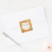 感謝祭の秋の葉のブラシ芸術 スクエアシール (封筒)