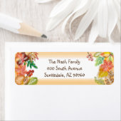 感謝祭の秋の葉のブラシ芸術 ラベル (インサイチュ)