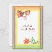 感謝祭の秋の葉のブラシ芸術 招待状 (裏面)